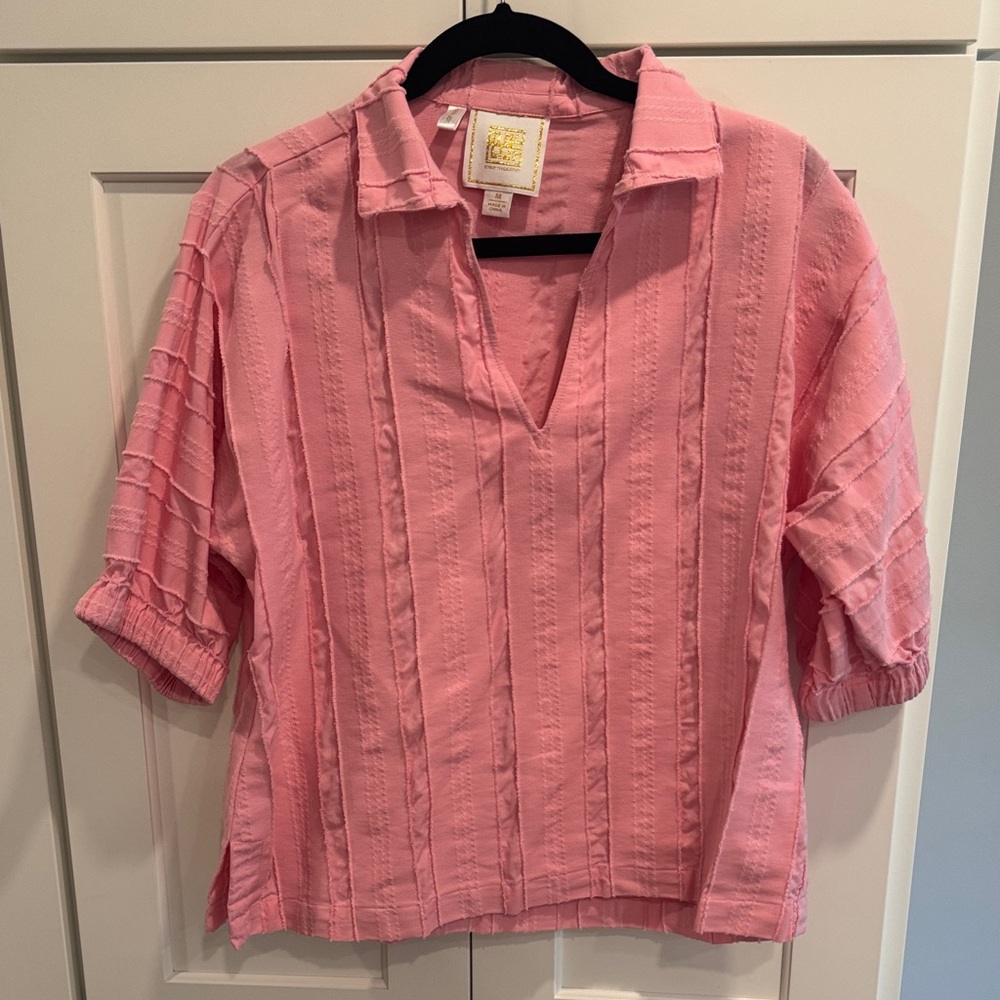 Pink Textured Women's Top